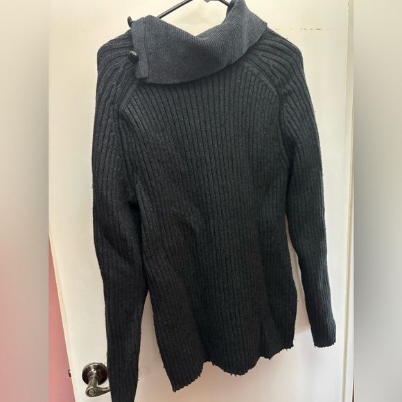 A/X Armani Exchange Men's Large Dark Gray Cable-Knit Button Sweater Cotton Wool - Picture 4 of 5